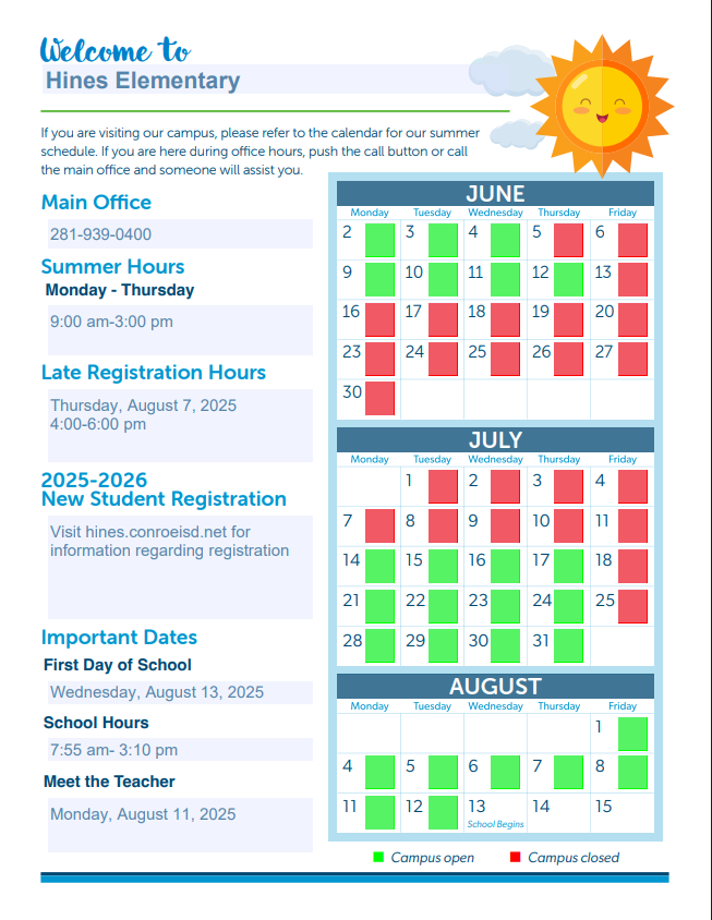 summer calendar