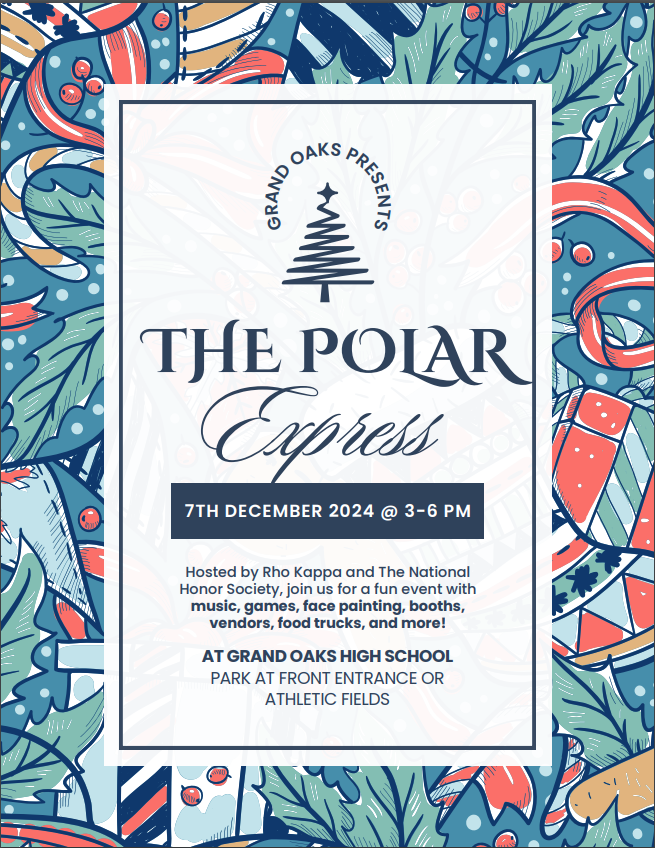 Flyer for the Polar Express on December 7th, 2024.