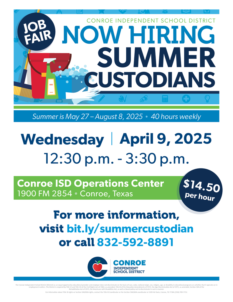 Hiring Summer Custodians Flyer