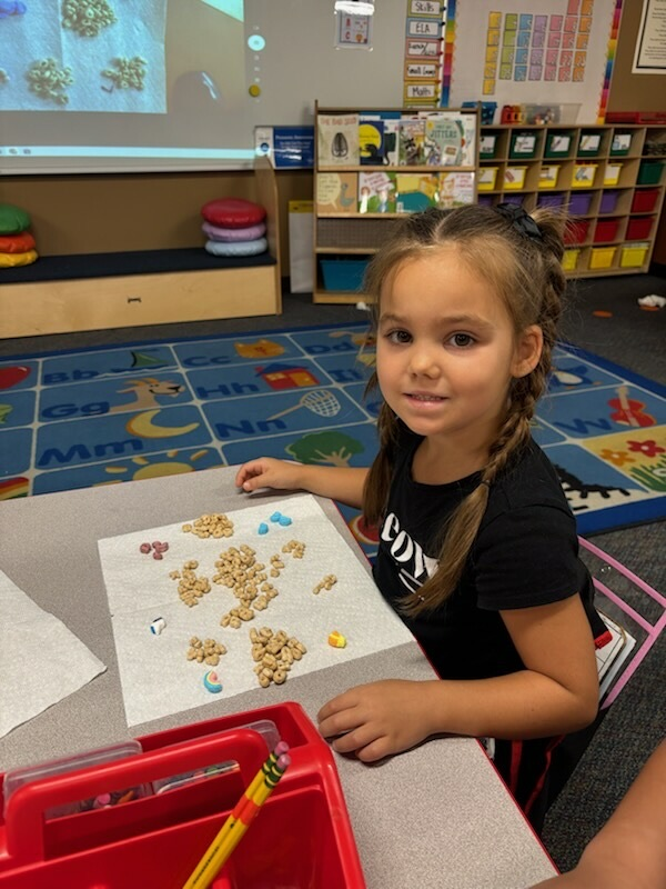 Students in Ms. Moore's class had fun sorting based on color and shape in science today!