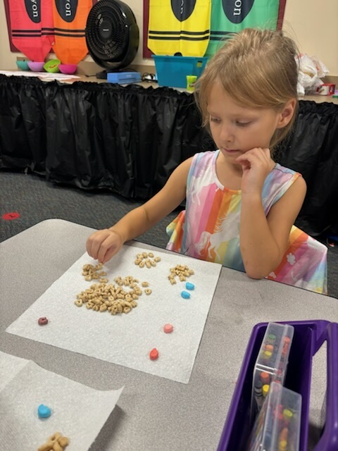 Students in Ms. Moore's class had fun sorting based on color and shape in science today!
