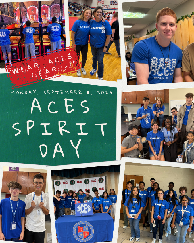 ACES Spirit Day is Monday 9-8-25. Wear your ACES Shirt