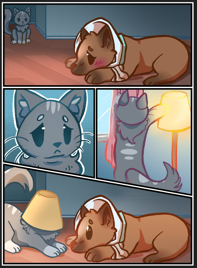 Cartoon cat and dog