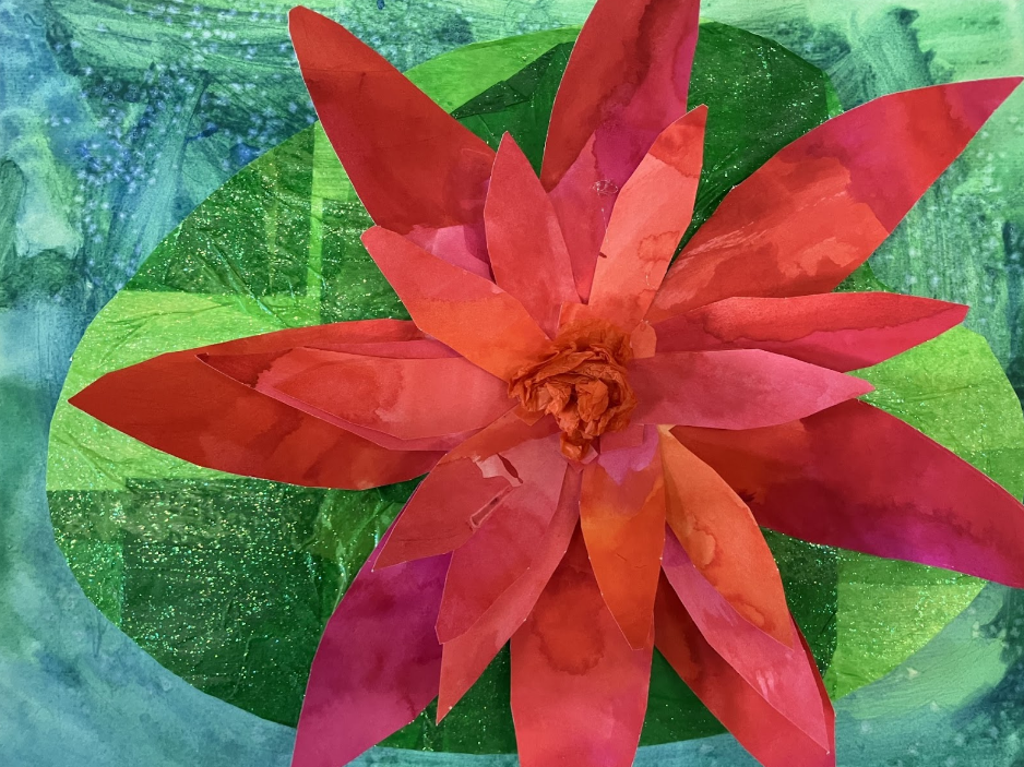 Mixed medium lilly on a pad