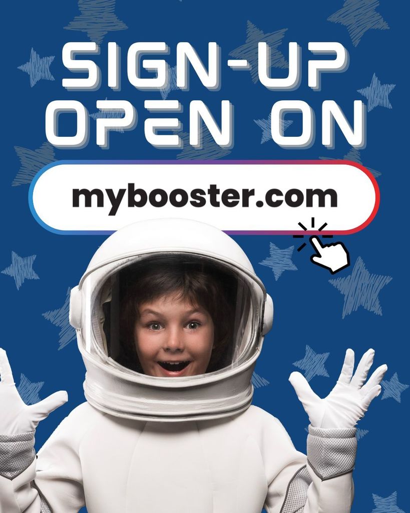Student in astronaut suit to kick off Boosterthon. 