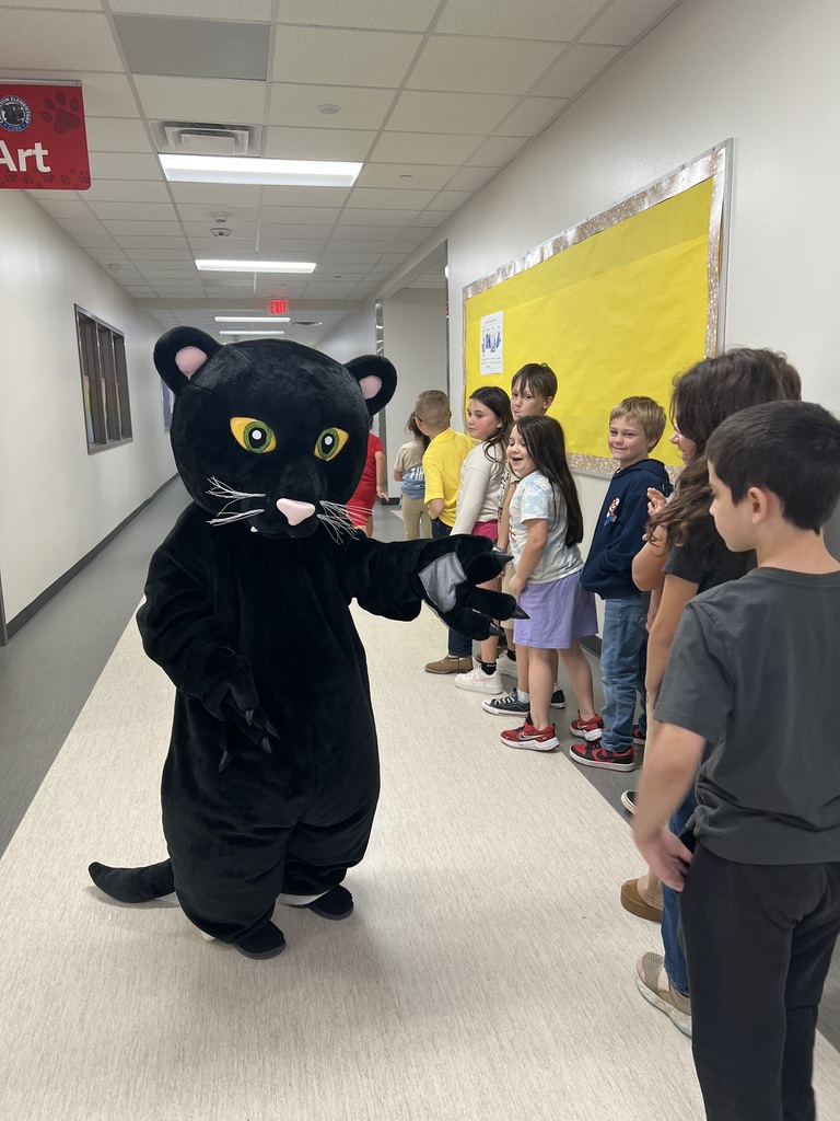 Celebrating Hispanic Heritage month with our Caney Creek High School students, Creighton staff and students and our new mascot "Panthy"