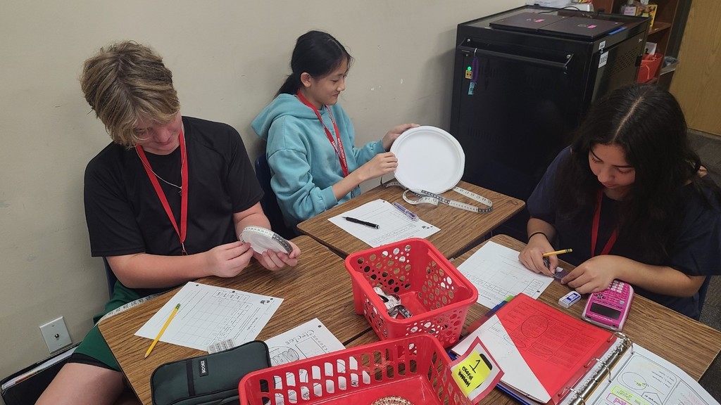 When the students measure the large hula hoop, they got C=239 cm and d=79 cm. 239/79 = 3.14473... We were so EXCITED to get is so close to pi!!!!