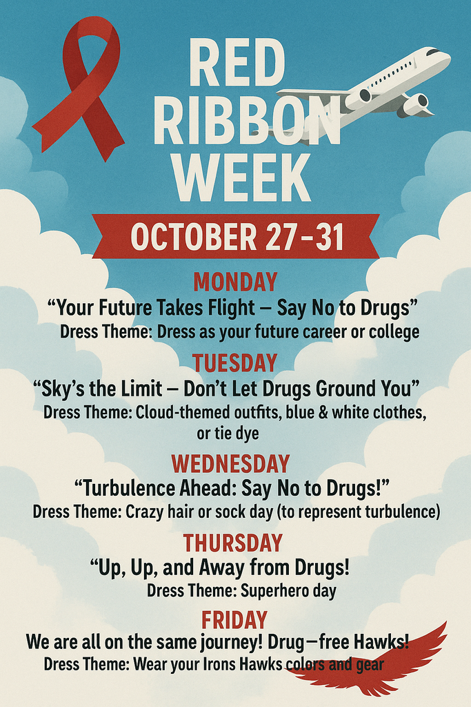 Dress as you rfuture career or college on Monday Dress in a cloud-themed outfit on Tuesday. Wear crazy hair or socks on Wednesday. Wear a superhero shirt on Thursday. Wear your Hawk gear on Friday.