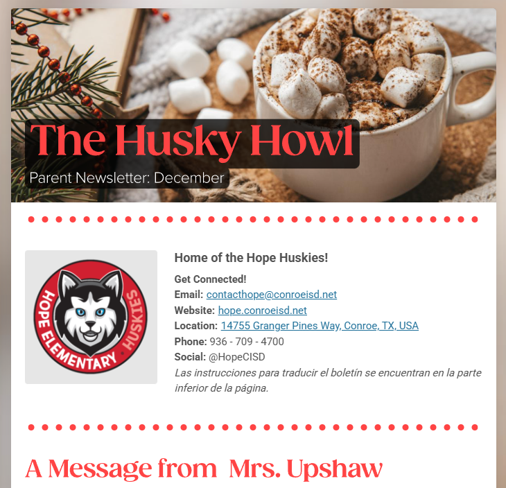 The Husky Howl December