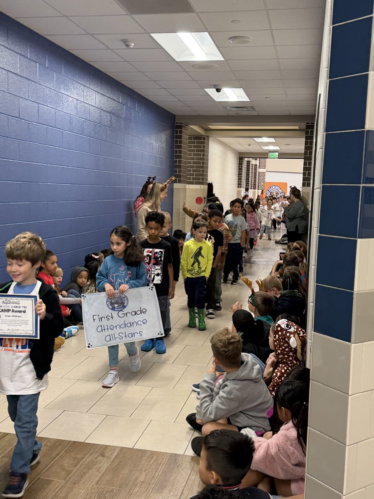 Our 1st grade Attendance class winner, Mrs. Stanaway’s class