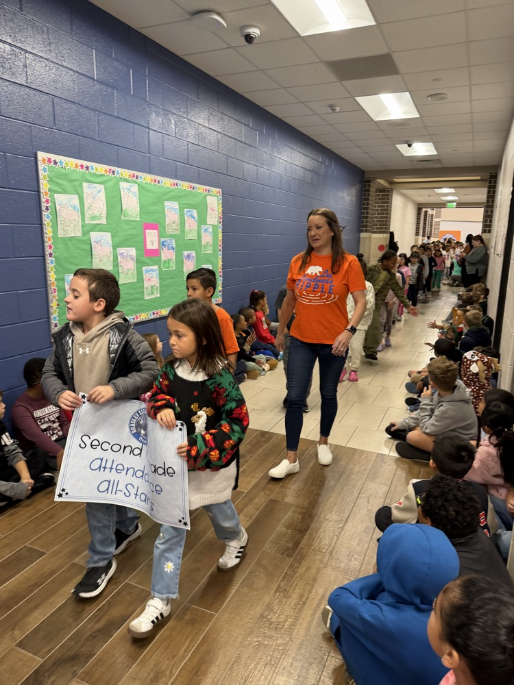 Our 2nd grade Attendance class winner, Mrs. Atkisson’s class