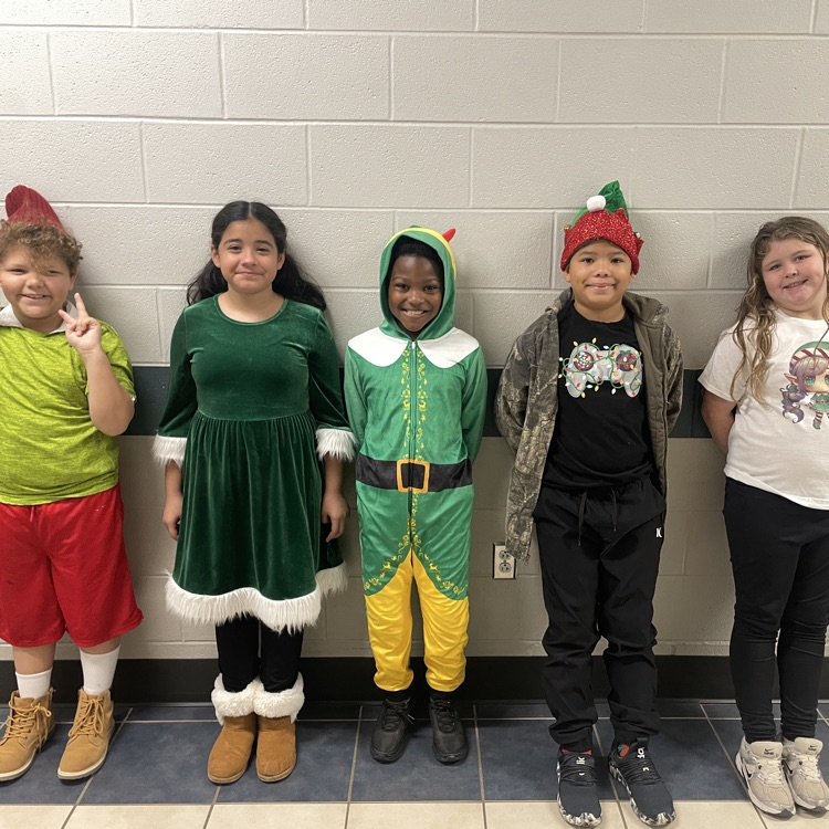 students dressed up as elves