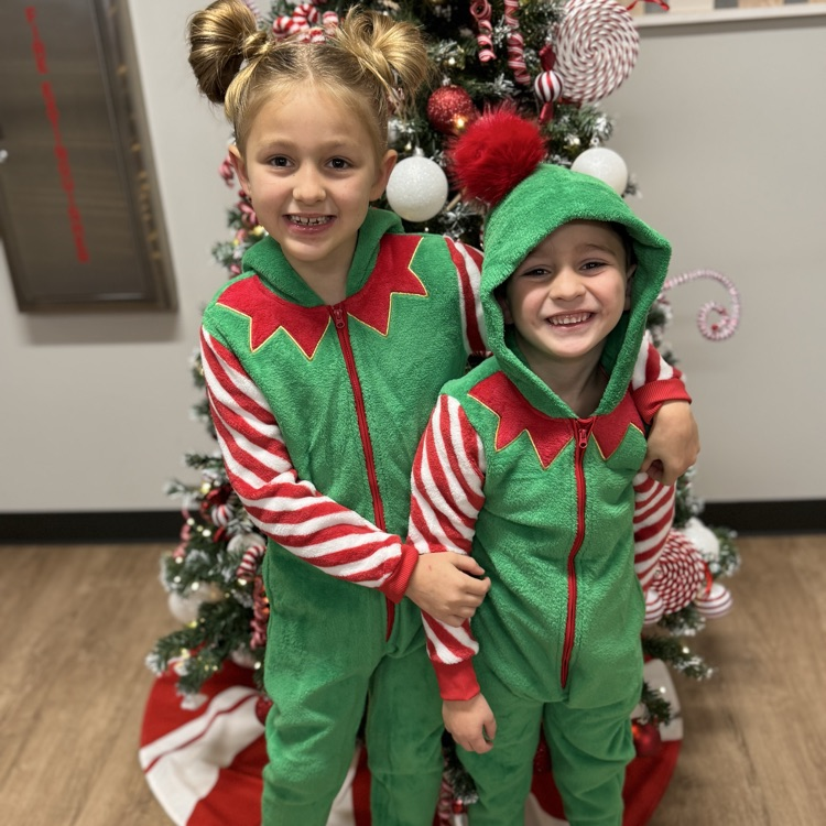 students dressed up as elves