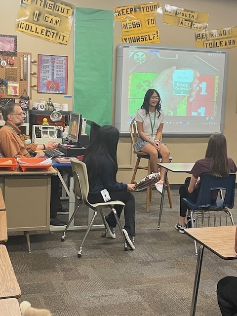 Students in Mr. K's class play a spirited round of Poetry for Neanderthals.