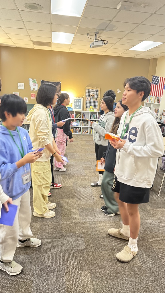 ESL Students practiced their speaking skills with Conversation Carousel Activity.