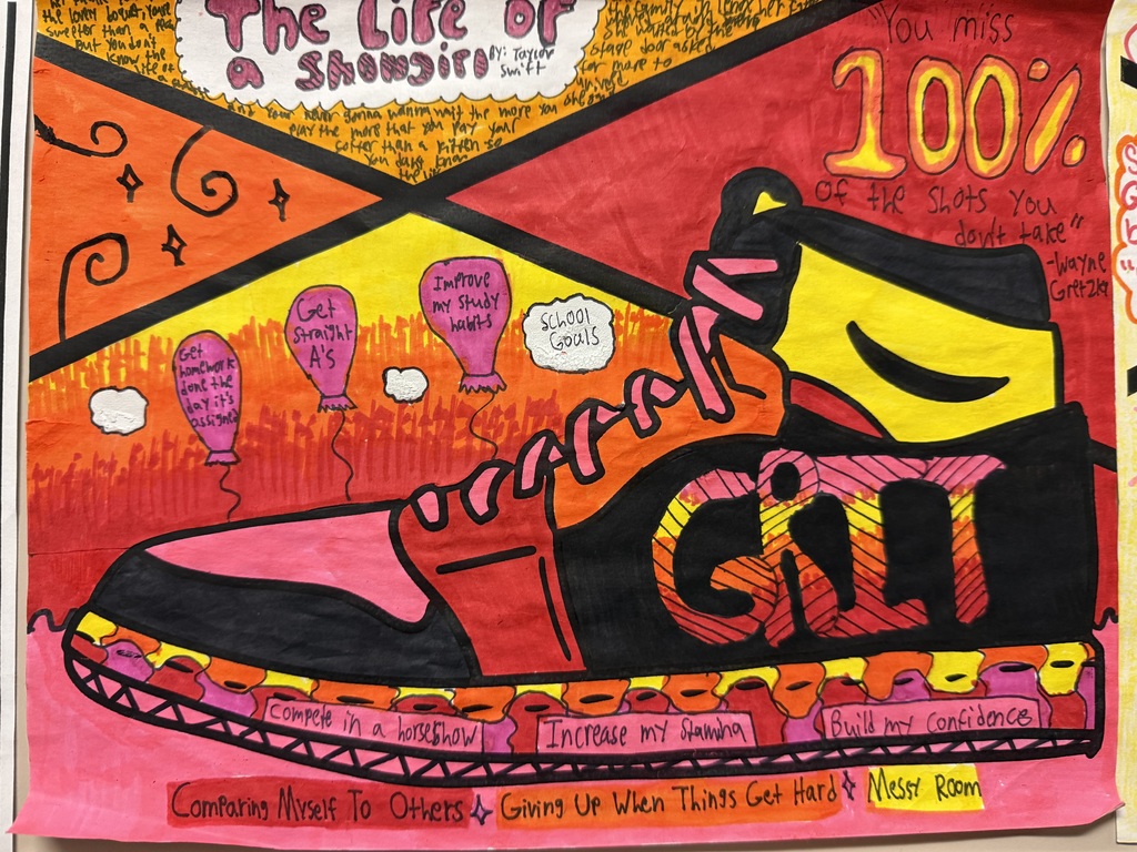 Mrs. Roberts' Honors  ELA classes created sneaker vision boards to create and visualize their goals.