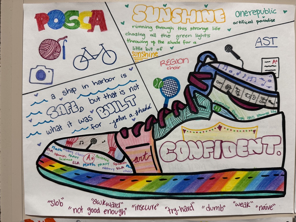 Mrs. Roberts' Honors  ELA classes created sneaker vision boards to create and visualize their goals.