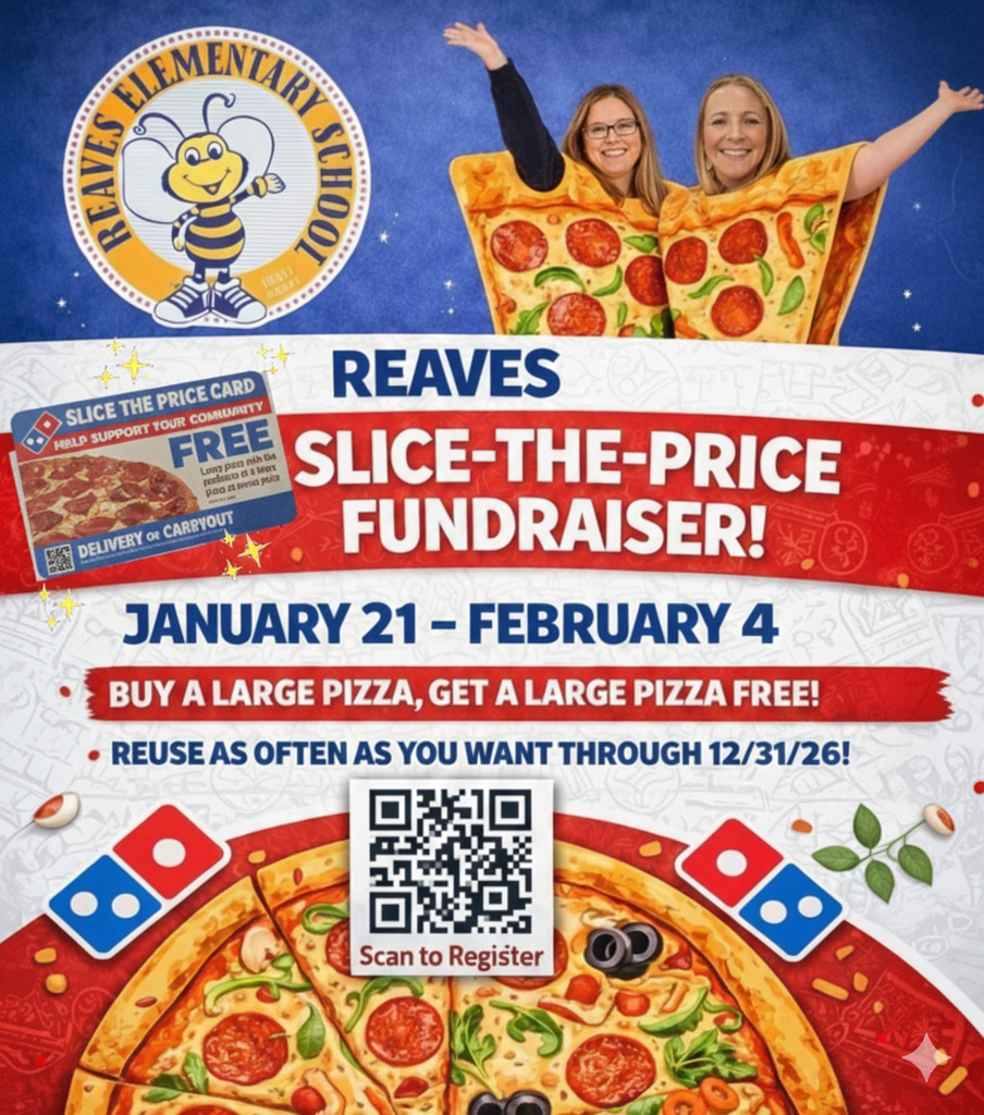 Reaves PTO is kicking off our first fundraiser! Slice the Price cards are here!   