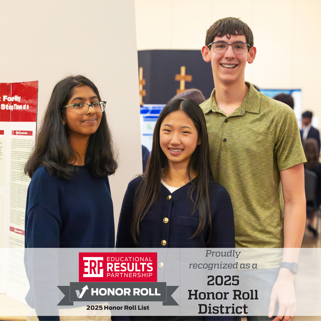 Conroe ISD named to the 2025 Educational Results Partnership Honor Roll for academic excellence and student achievement.