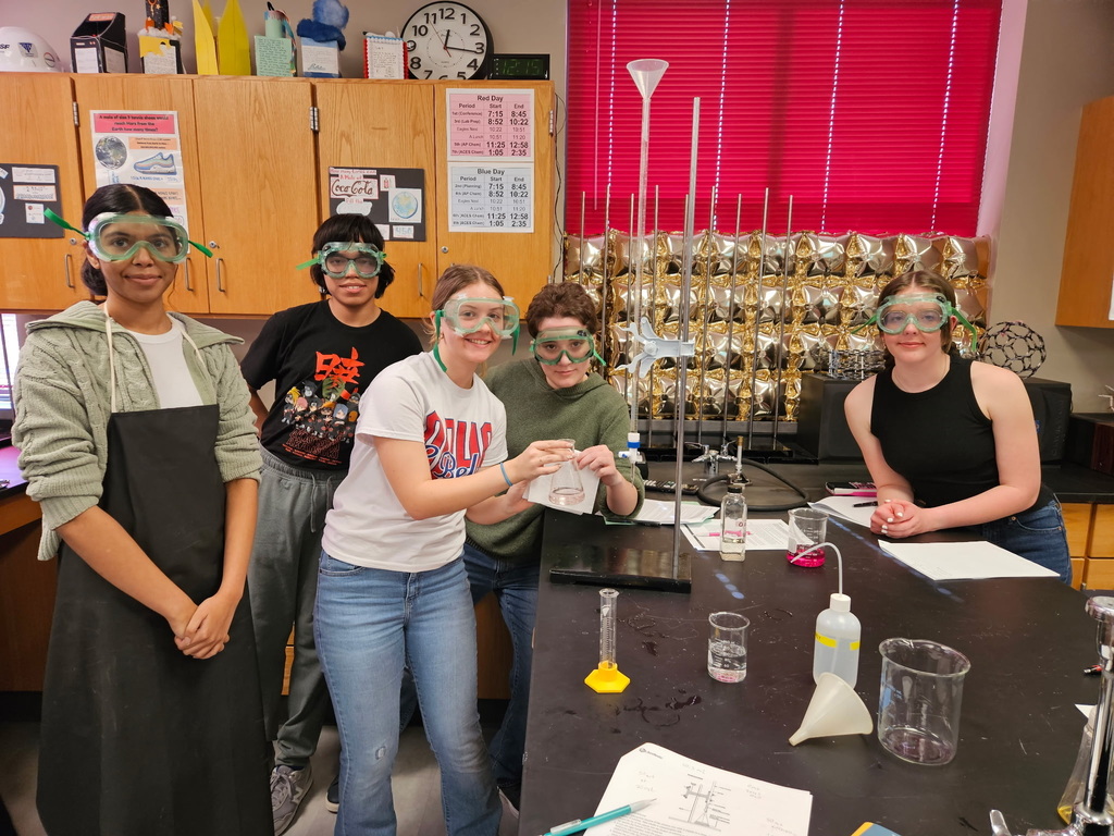 ACES ORHS AP Chem students successfully  performing the titration lab.