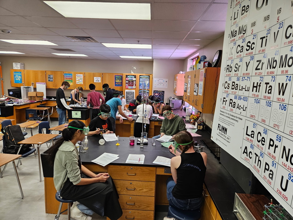 ACES ORHS AP Chem students successfully  performing the titration lab.