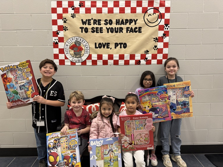 students with their awards for perfect attendance 