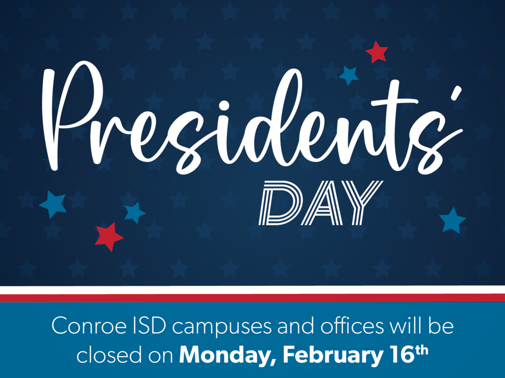 Presidents' Day school closure graphic