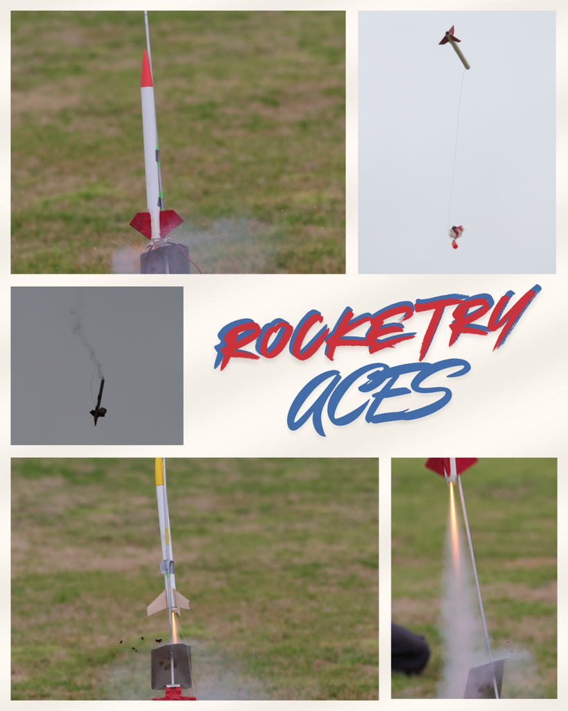 Collage of images of the Rocketry Club launches.