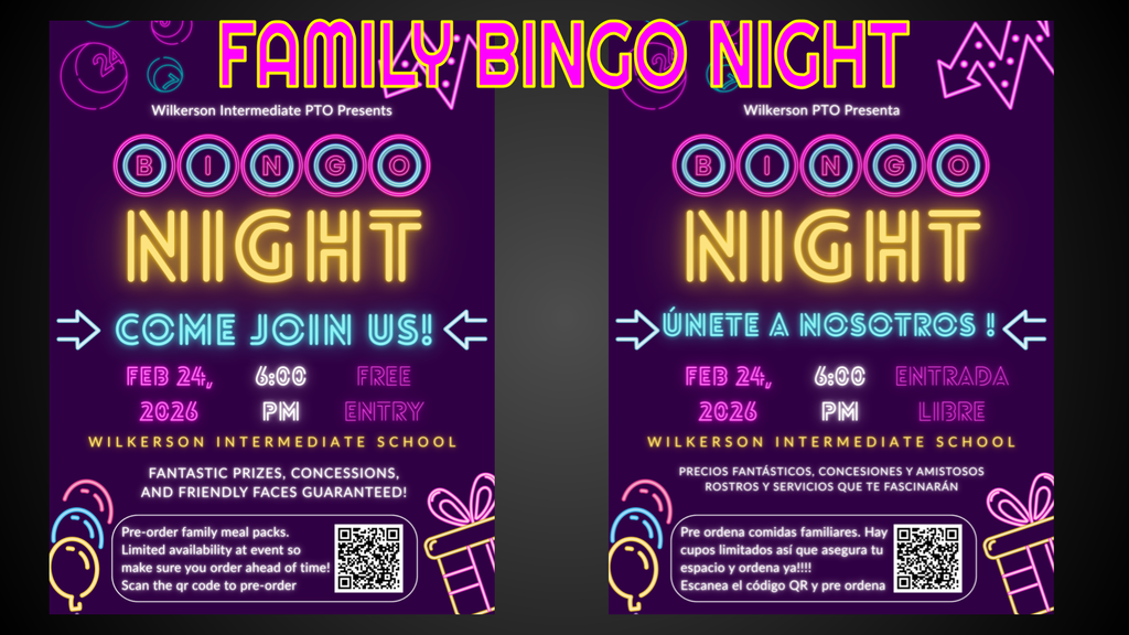 Family Bingo Night Flyer