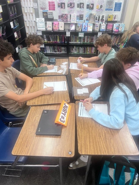 Mrs. McGowan's 8th Grade Language Arts students served jury duty today to examine evidence and deliberate verdicts of court cases after finishing reading the play 12 Angry Men.