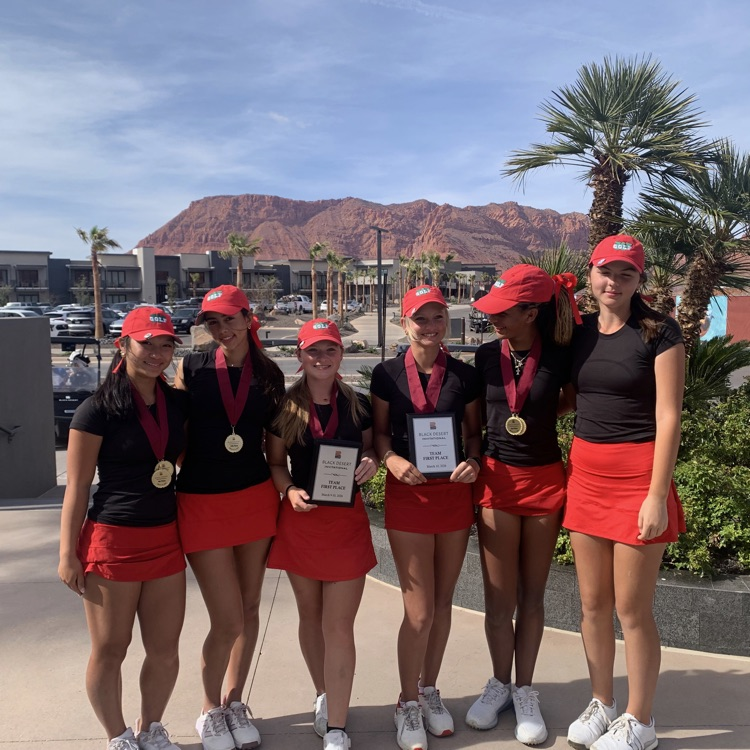 Over Spring Break, TWHS Girls golf won the Lone Peak HS Black Desert Invitational! Way to go girls! 
