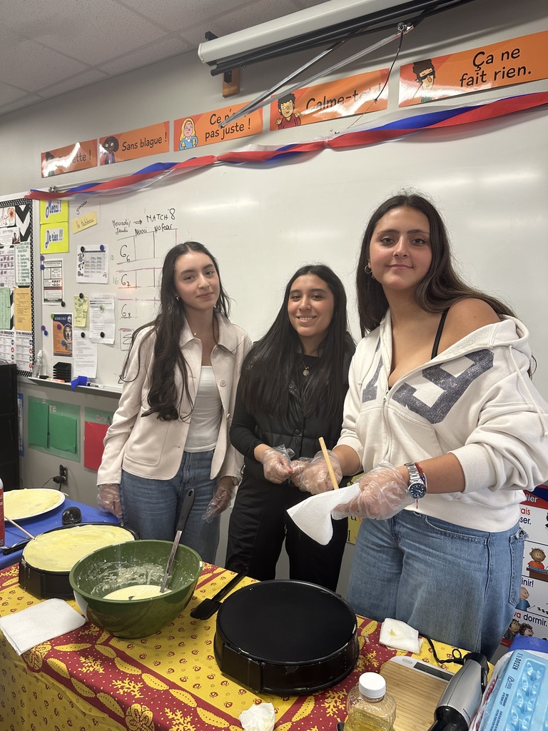 Students making French Crepes. 
