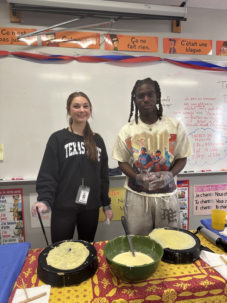 Students making French Crepes. 