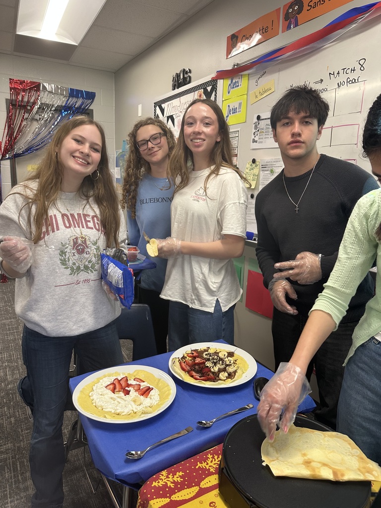 Students making French Crepes. 
