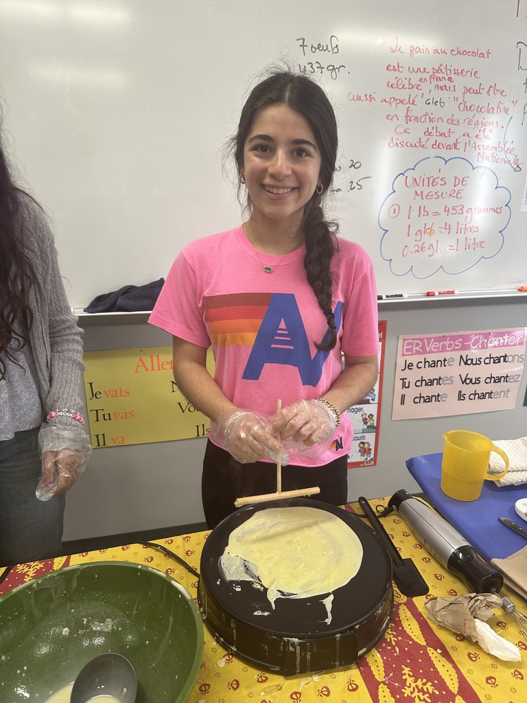 Students making French Crepes. 
