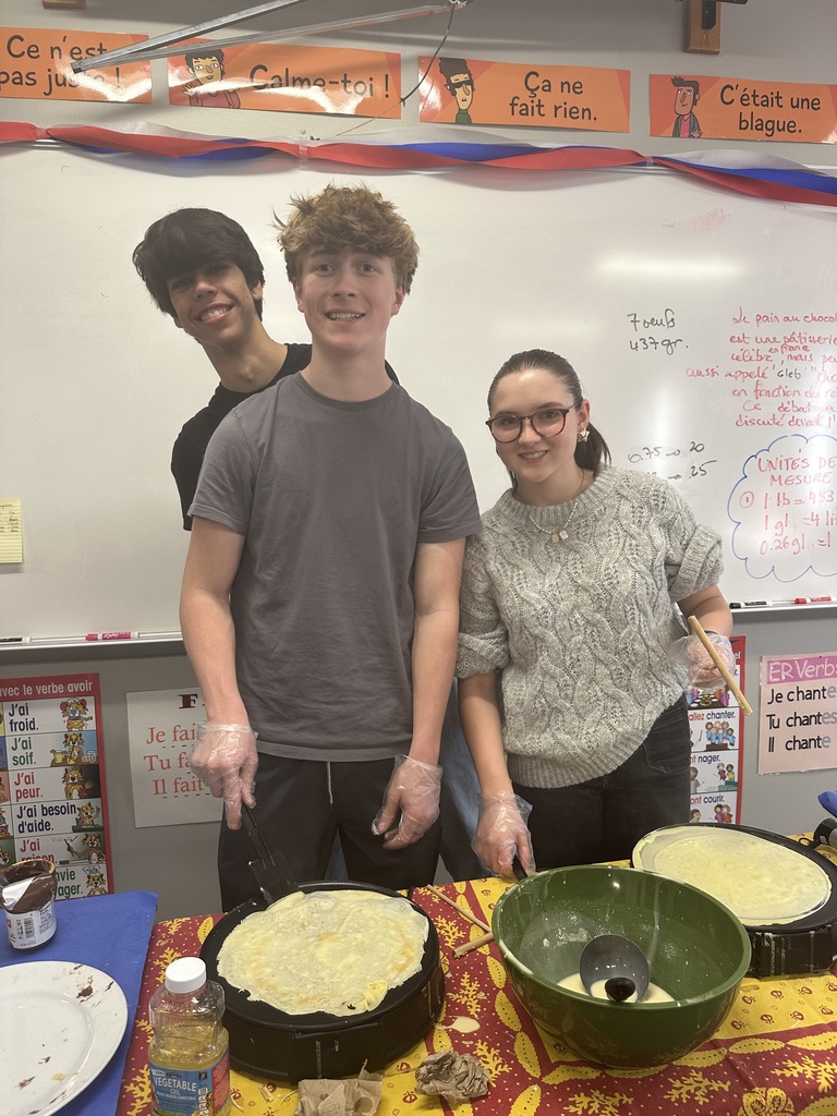 Students making French Crepes. 