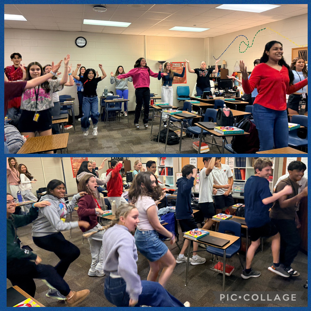English I Honors students get a little dancing in as they prepare to discuss Act I of Romeo & Juliet. The young couple meet at a dance, so why not get a few dance moves in before learning more about the young couple’s first dance! 