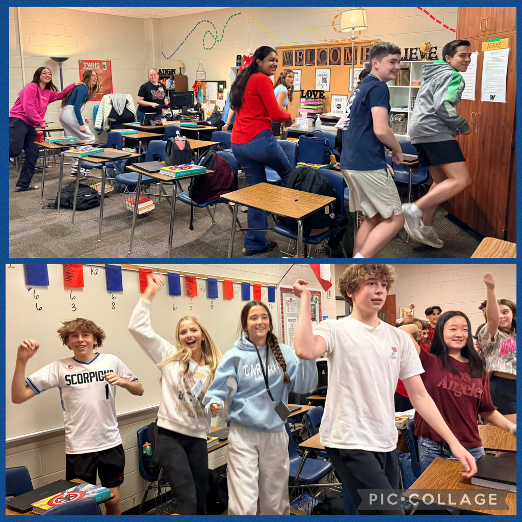 English I Honors students get a little dancing in as they prepare to discuss Act I of Romeo & Juliet. The young couple meet at a dance, so why not get a few dance moves in before learning more about the young couple’s first dance! 