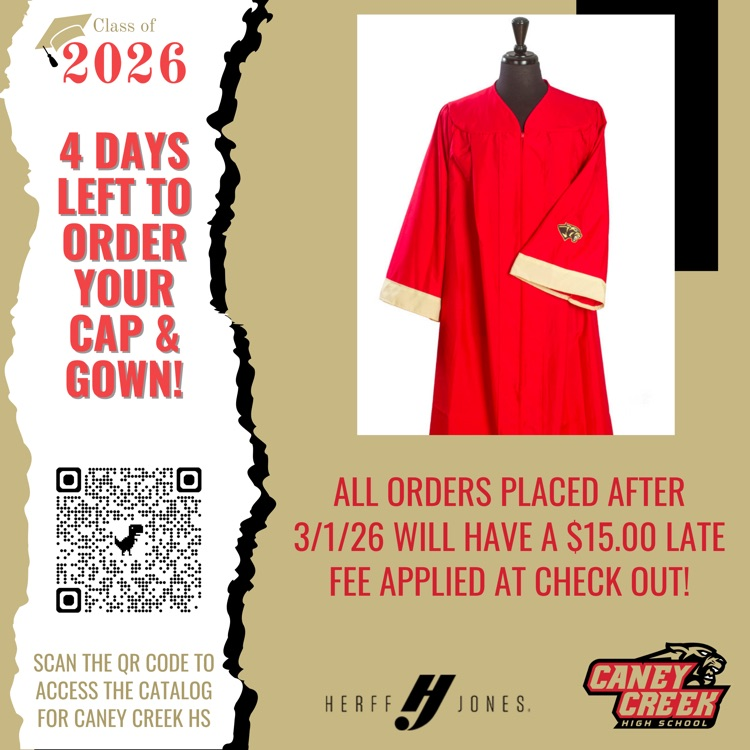 4 days left to order cap and gown