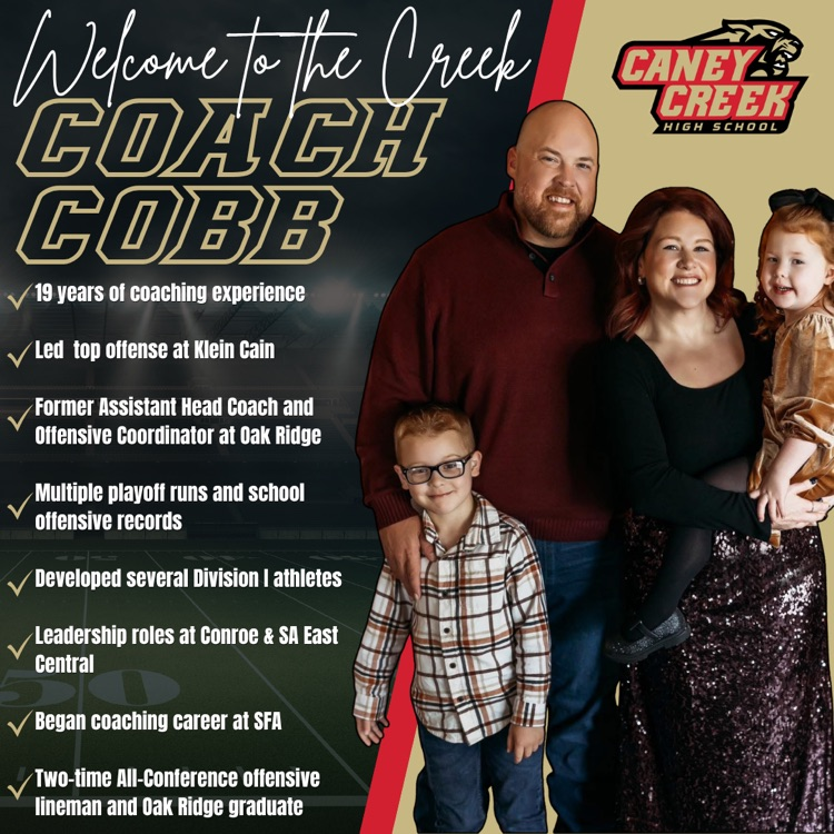 coach Cobb joins Caney creek as head coach