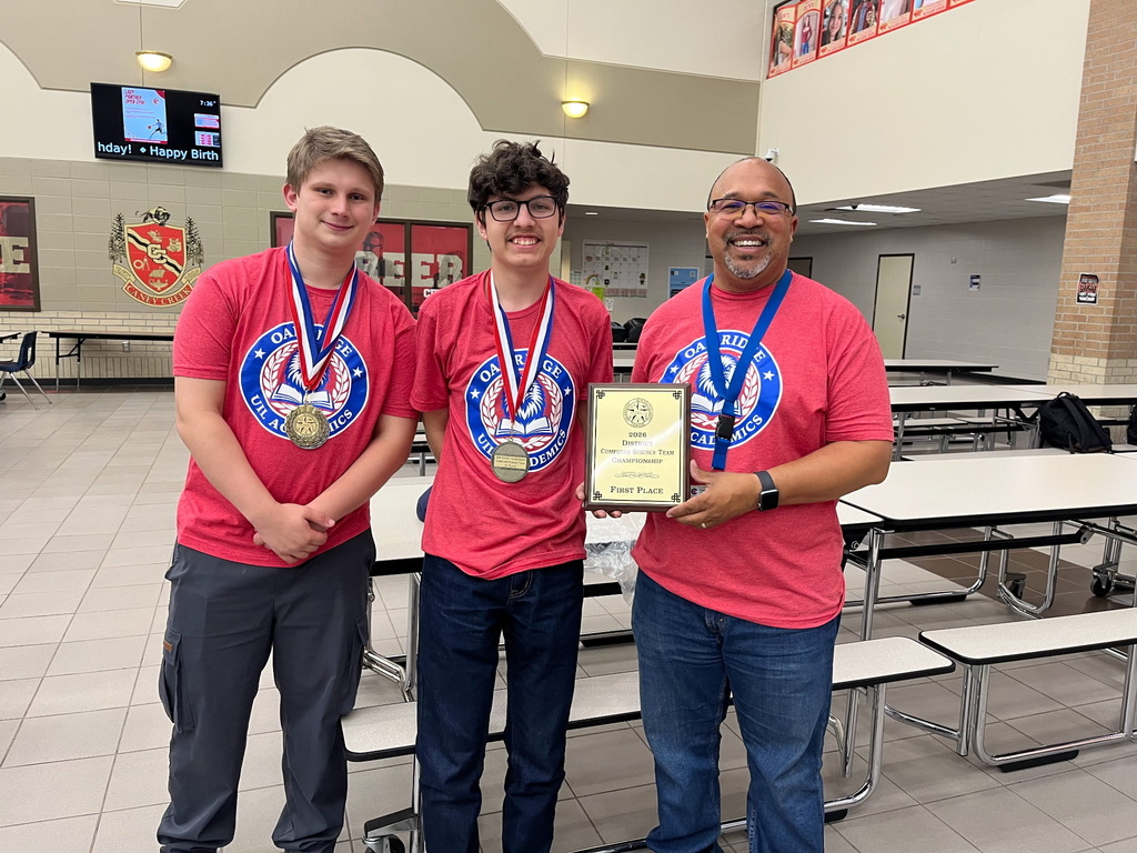 Mr. Richard, Carson & Micah with their 1st place medals and plaque.