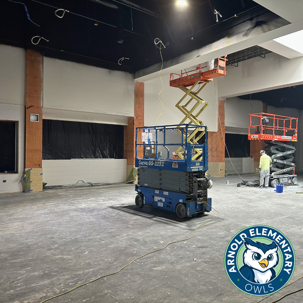 Interior view of Arnold Elementary under construction
