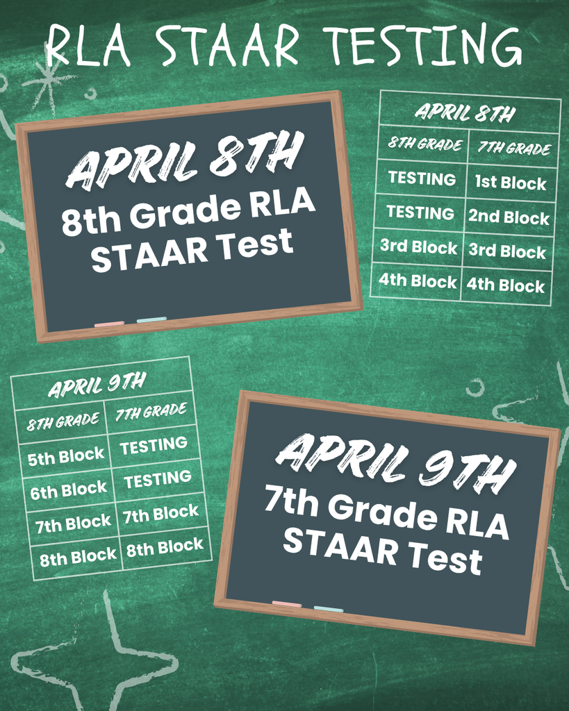 STAAR Testing Date and Bell Schedule
