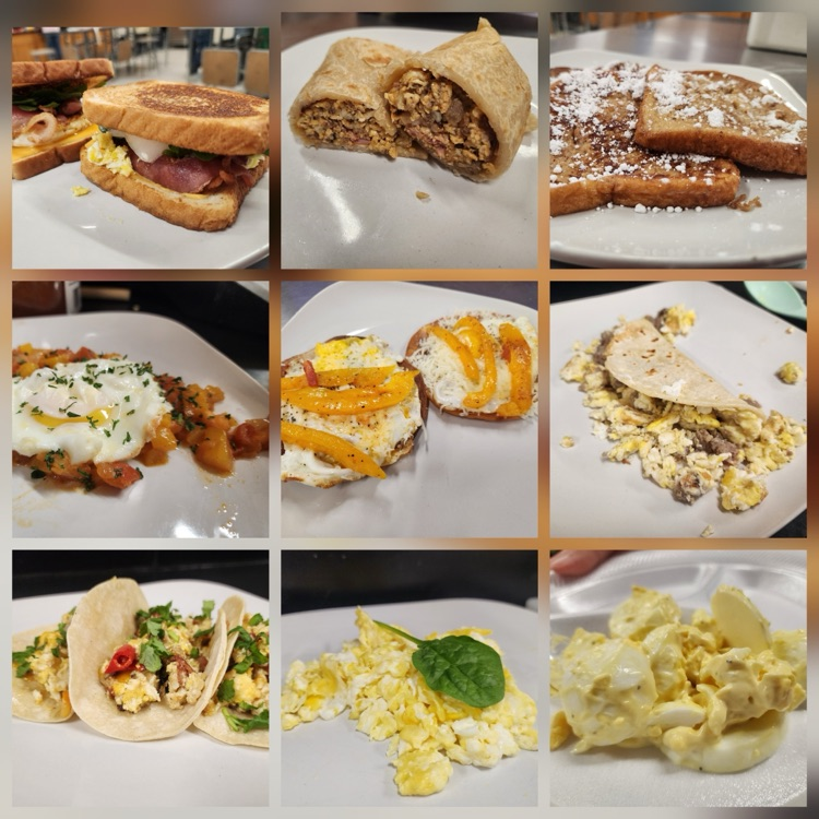 students participated in an egg challenge in food science class