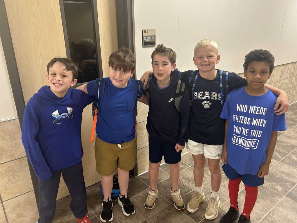 Students wearing blue for Autism Awareness