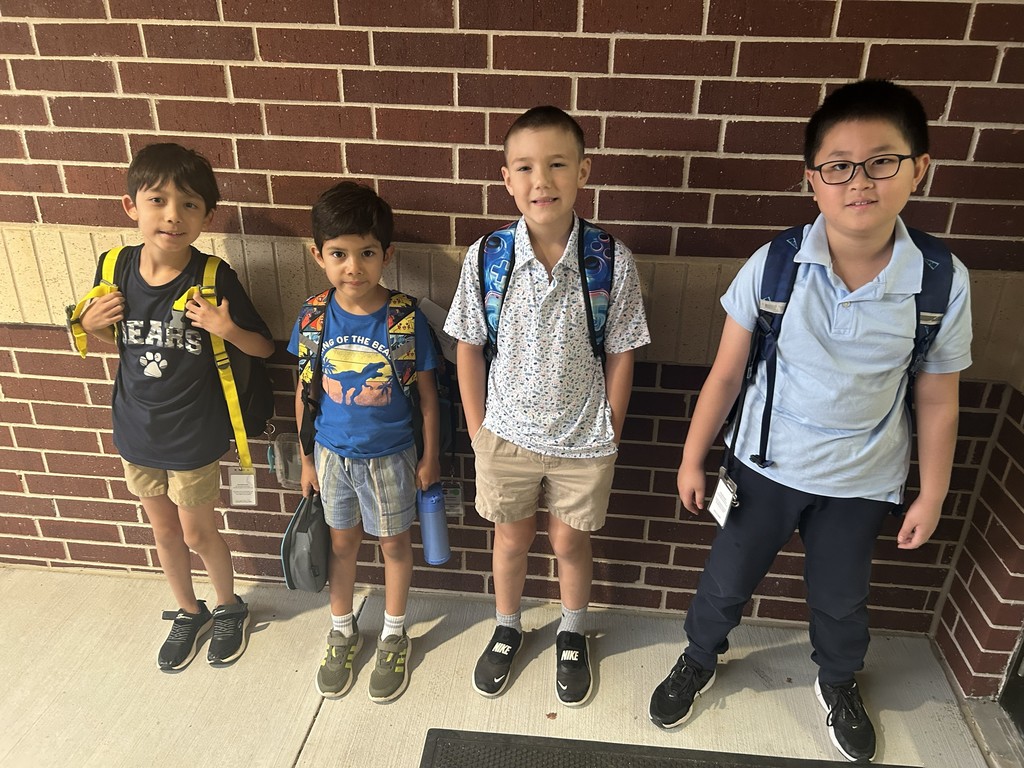 Student arriving to school wearing blue