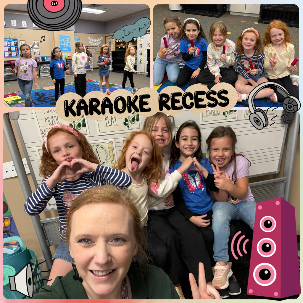 girls enjoying karaoke recess with teacher and popsicles