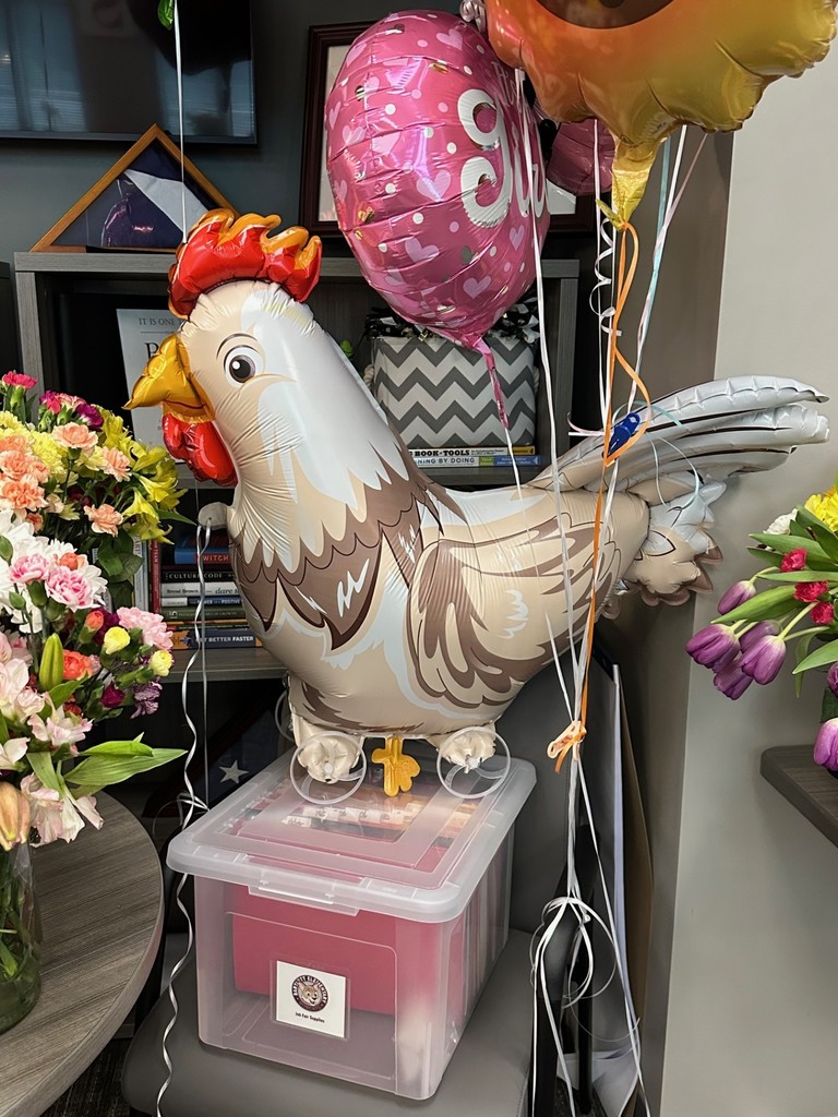 Even a rooster balloon on wheels made her birthday extra special.