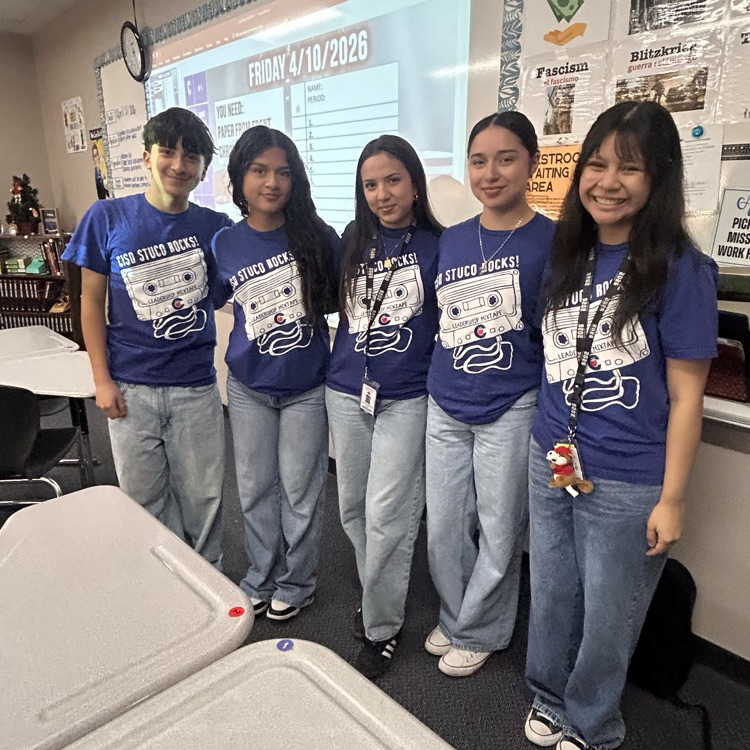 students wearing blue