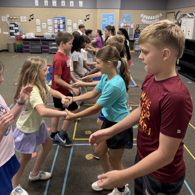 students folk dancing